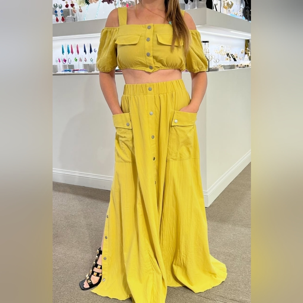 2 Piece Maxi With Crop Soft And Flowy